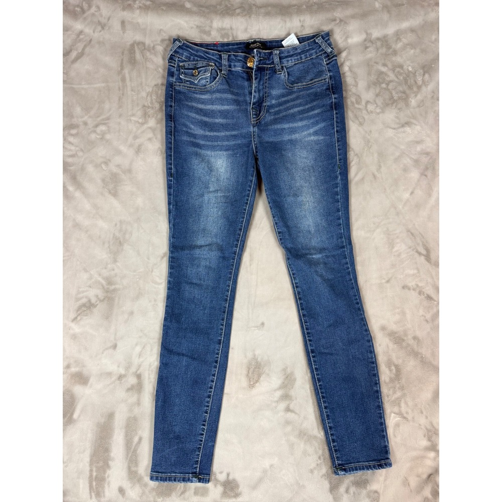 True Religion Jennie Curvy Mid Rise Super Skinny Jeans Blue Size 28